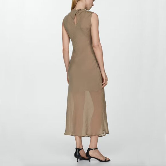 Mango Lyocel Midi-dress Size 2 - Picture 3 of 13